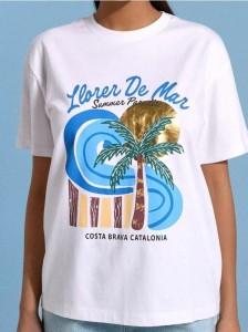 Koszulka z wakacyjnym nadrukiem - biały