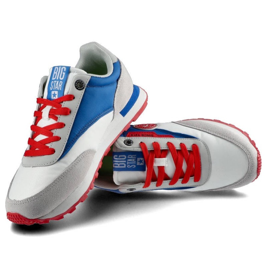 Sneakersy damskie Big Star, sznurowany fason cholewka z materiałów łączonych – tekstylna z elementami syntetycznymi niska cholewka przed kostkę sport