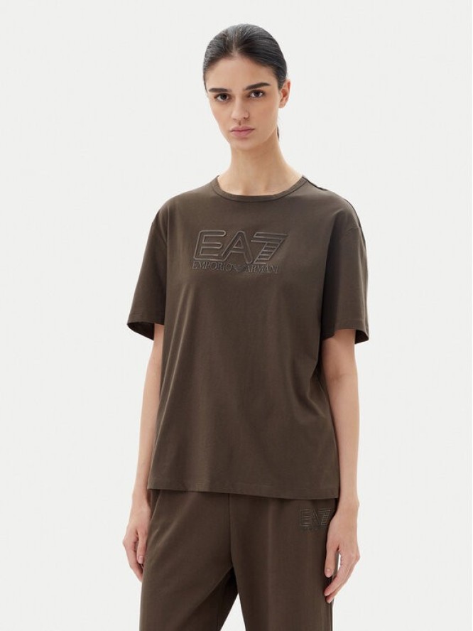 EA7 Emporio Armani T-Shirt 7W000098 AF12503 U6139 Brązowy Loose Fit