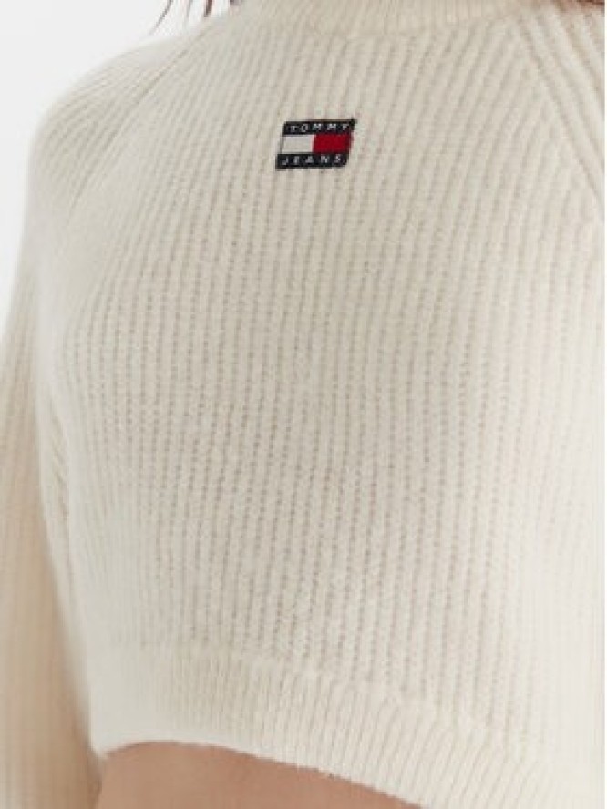 Tommy Jeans Sweter Badge DW0DW21677 Écru Regular Fit