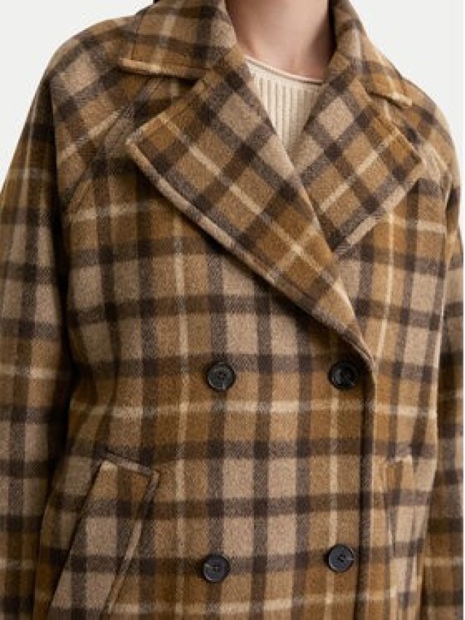 Marc O'Polo Płaszcz wełniany 508 0183 71151 Brązowy Relaxed Fit