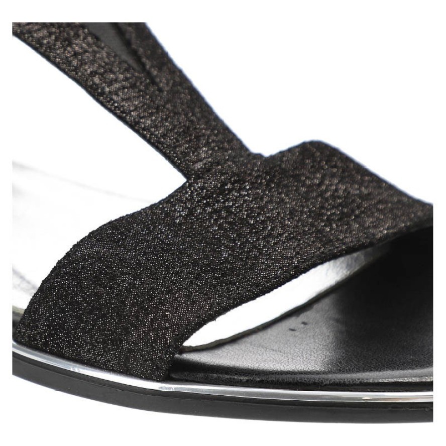 Czarne Sandały Karino Modne Płaskie Buty