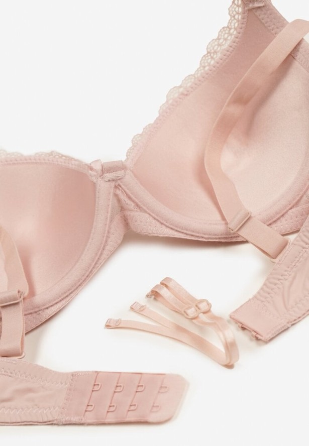 Ciemnoróżowy Biustonosz Koronkowy Typu Full Cup Nasna