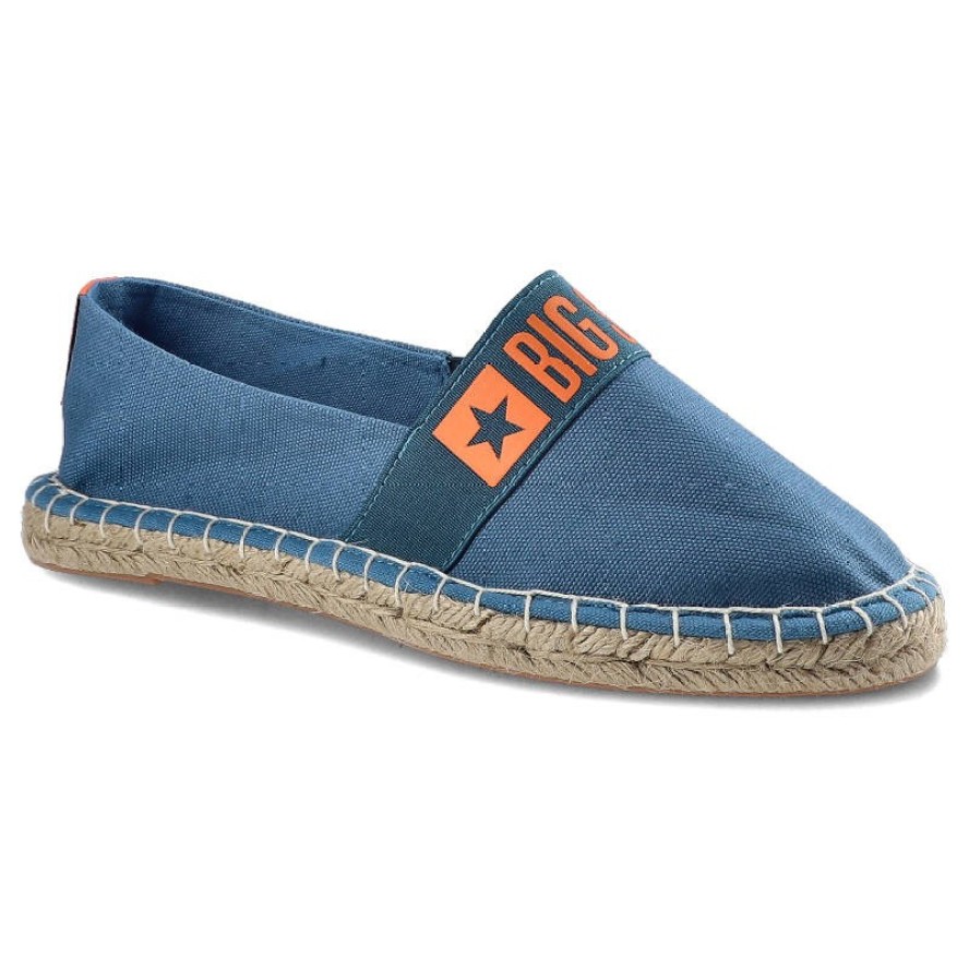 Espadryle damskie Big Star, z przewiewnego materiału na jutowej podeszwie z elastycznym paskiem, niebieskie, HH274475