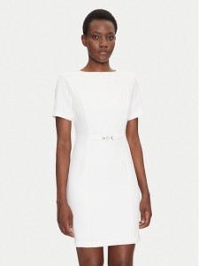 Fracomina Sukienka koktajlowa FS25SD1006W42901 Biały Regular Fit