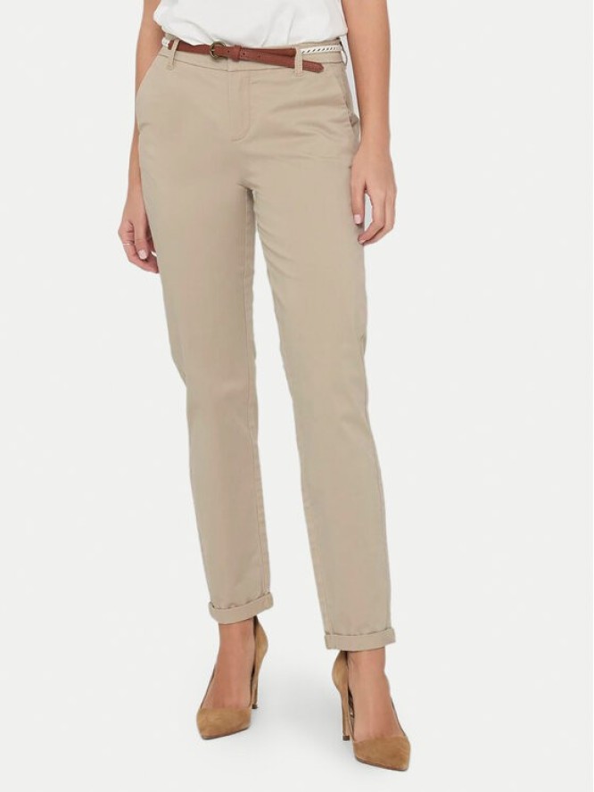 ONLY Spodnie materiałowe 15218519 Beżowy Regular Fit