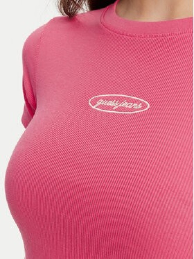 Guess Jeans T-Shirt W5YP37 KA0H1 Różowy Slim Fit