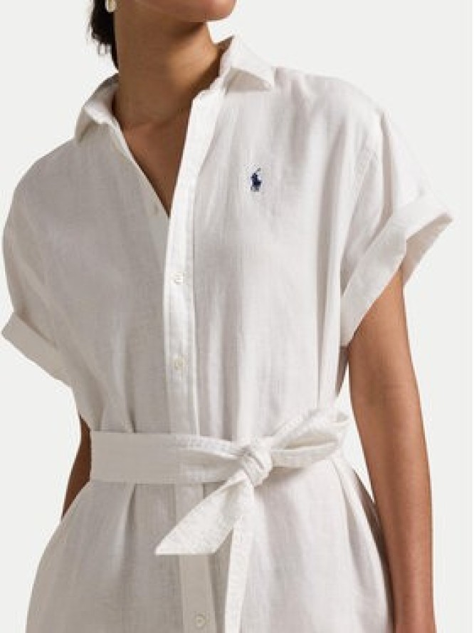 Polo Ralph Lauren Sukienka koszulowa 211959912002 Biały Regular Fit