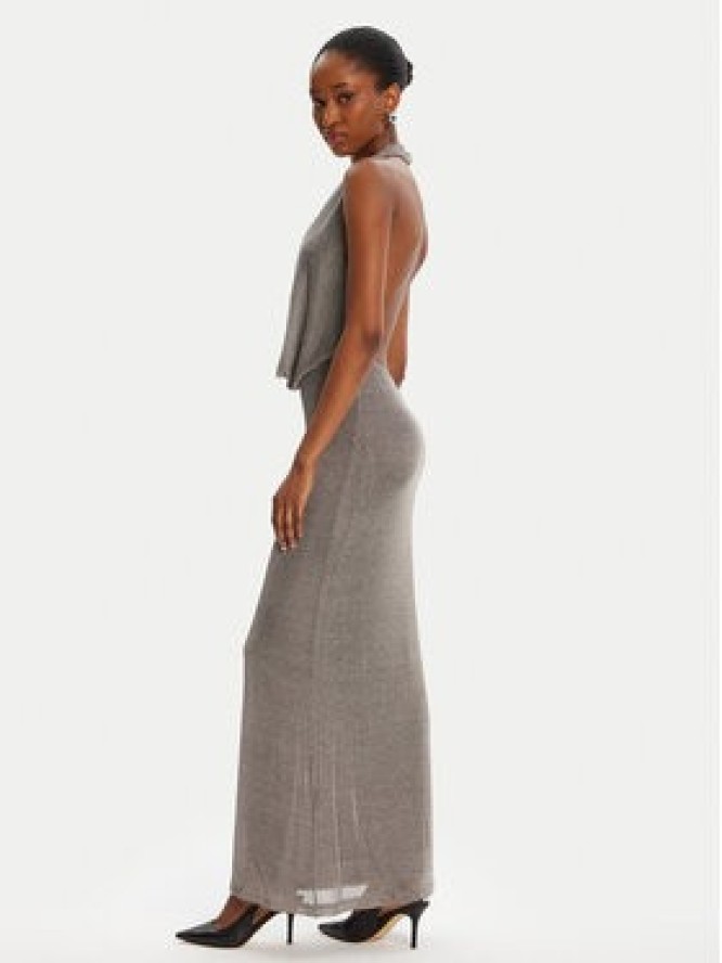 Bardot Sukienka koktajlowa Nola Lurex Cowl 59814DB1 Srebrny Regular Fit