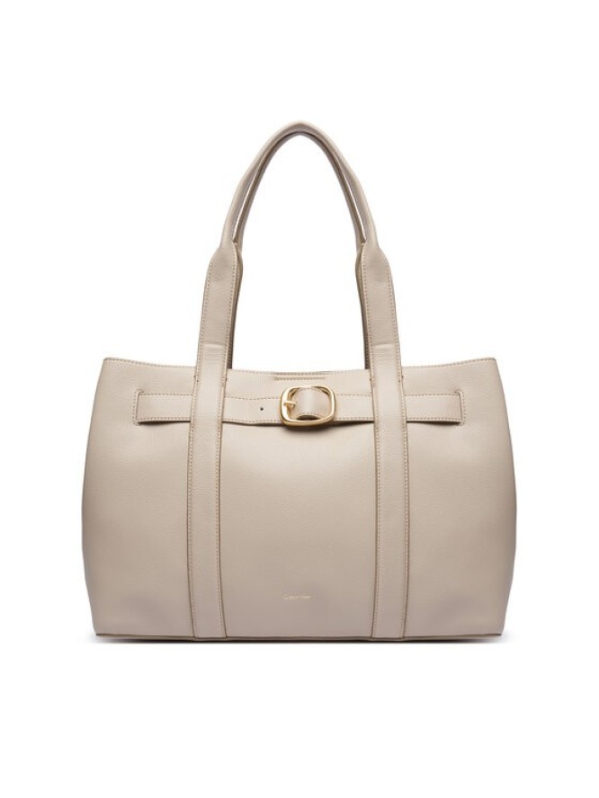 Calvin Klein Torebka Buckle Medium Tote LV04F3294G Écru