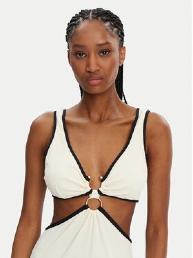 Seafolly Sukienka letnia Beach Bound 55111-DR Écru Slim Fit