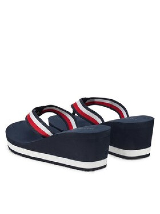 Tommy Hilfiger Japonki Th Corporate Wedge Beach Sandal FW0FW08520 Granatowy