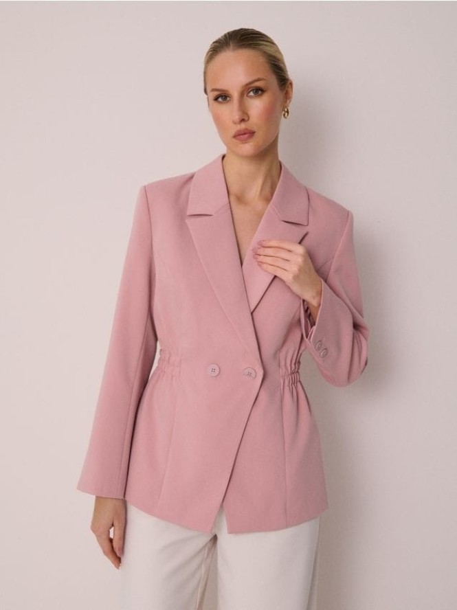 Żakiet z domieszką wiskozy - różowy