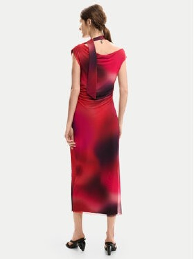 Desigual Sukienka koktajlowa Maine 26SWVK19 Czerwony Slim Fit