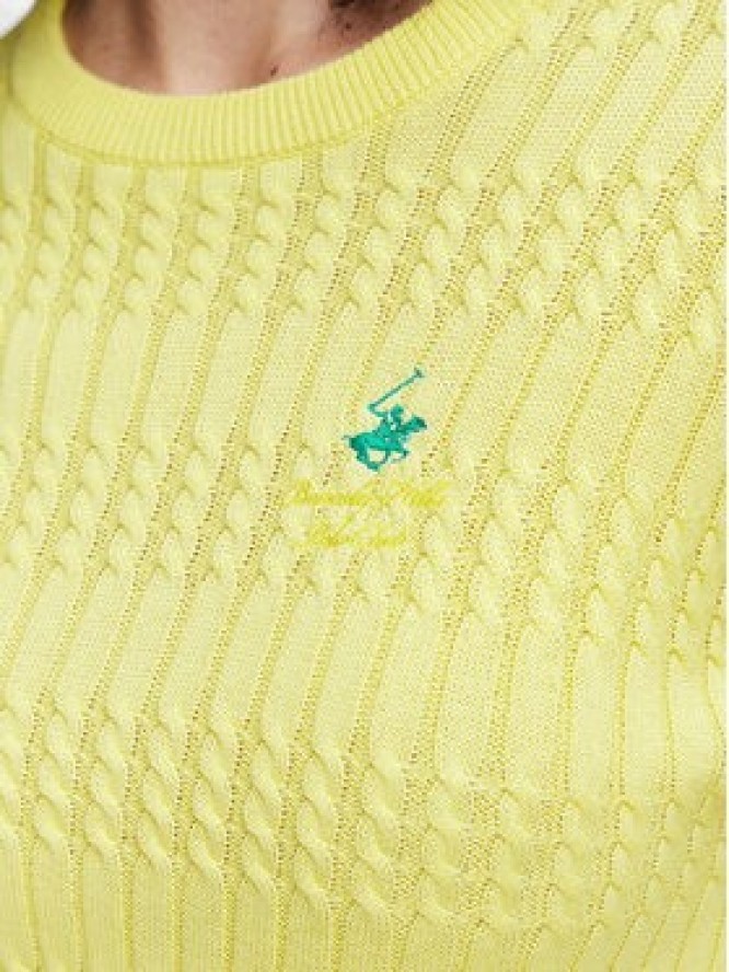 Beverly Hills Polo Club Sweter P-SS26W-M537390 Żółty Regular Fit