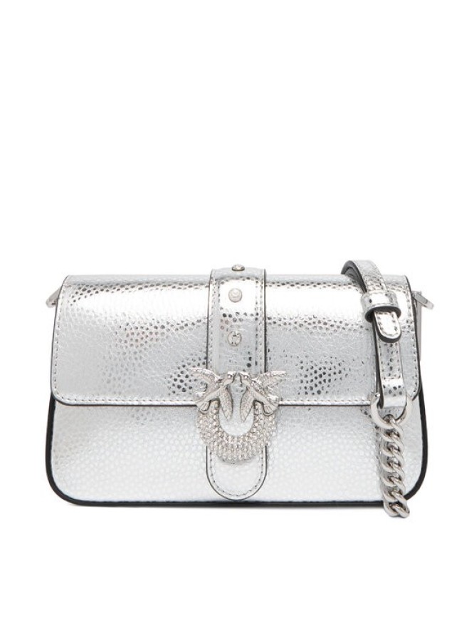 PINKO Torebka Love One Slouchy Baby AI 25-26 PCPL 105353 A2WD Srebrny