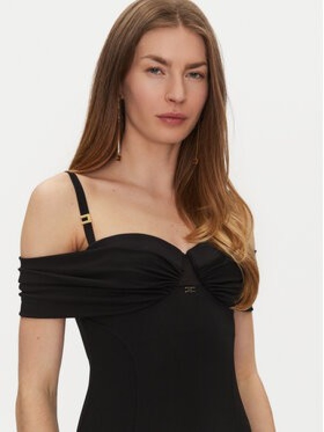 Elisabetta Franchi Sukienka wieczorowa AB-R08-51E2-V800 Czarny Regular Fit