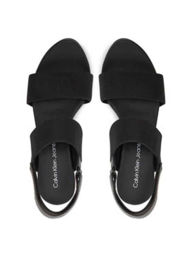 Calvin Klein Jeans Sandały Wedge Sandal Webbing In YW0YW01790 Czarny