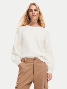 Desigual Sweter Regina 24WWJF35 Biały Regular Fit