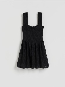 Koronkowa sukienka mini - czarny