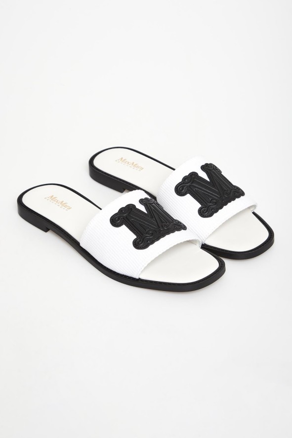 Klapki damskie skórzane Gene MAX MARA BEACHWEAR