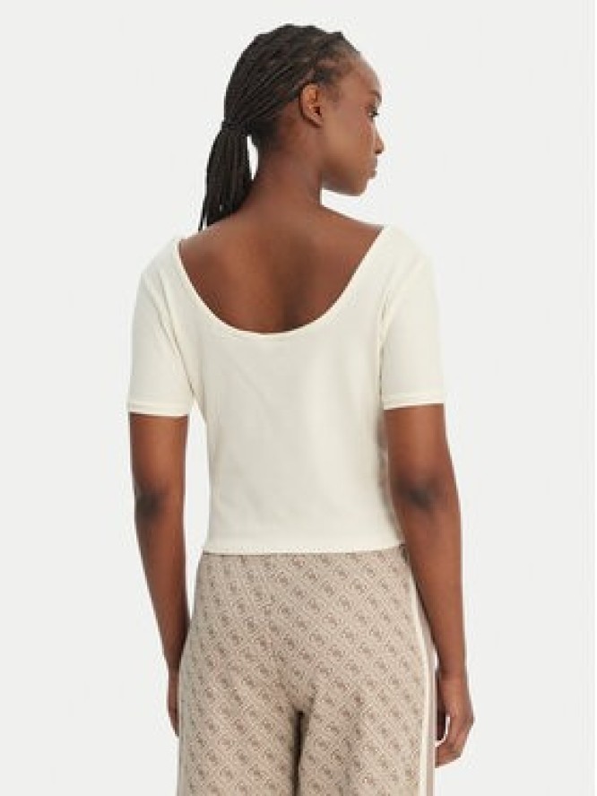 Guess T-Shirt V6GP04 K2969 Écru Slim Fit