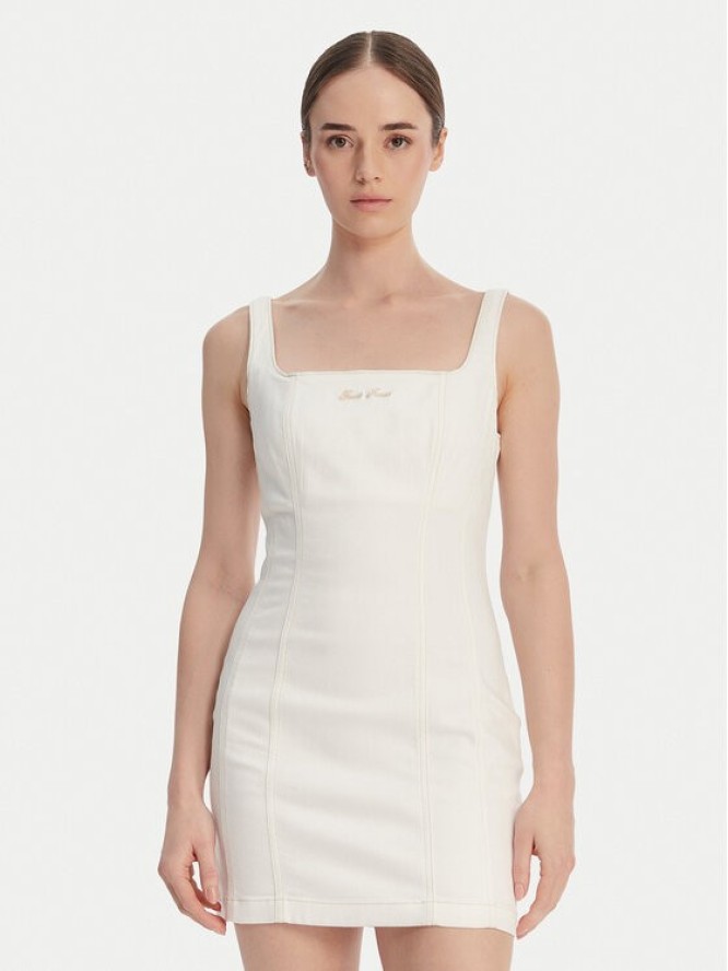 Guess Jeans Sukienka jeansowa W6GK00 D7871 Écru Regular Fit