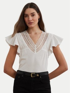 LAUREN RALPH LAUREN Bluzka 200963917002 Biały Relaxed Fit