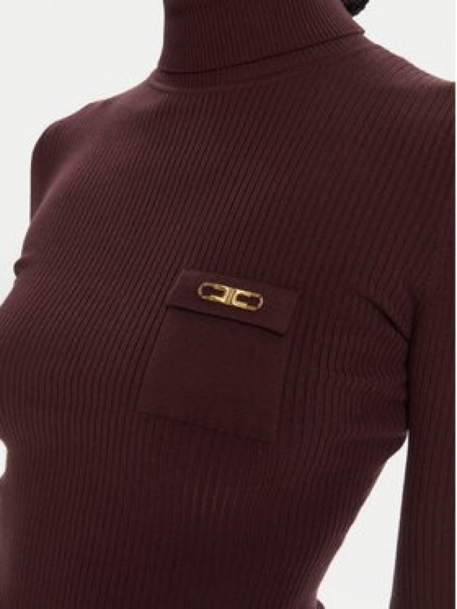 Elisabetta Franchi Golf MK-11B-56E2-V290 Bordowy Slim Fit