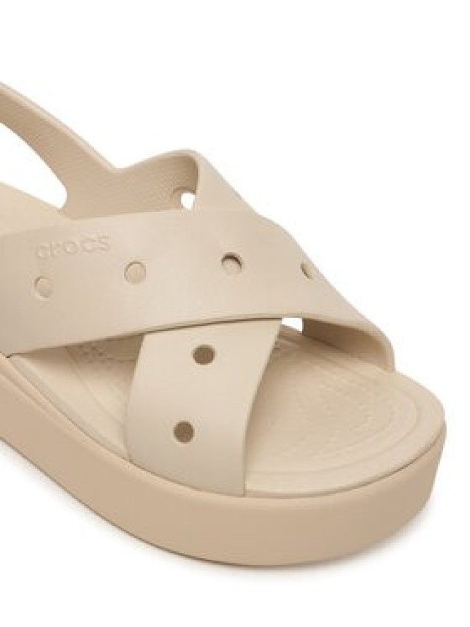 Crocs Sandały Brooklyn 4U Cross Strap Sandal 212254 Beżowy