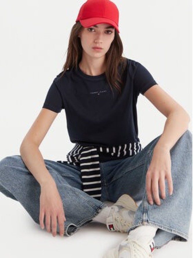 Tommy Jeans T-Shirt Linear DW0DW21964 Granatowy Regular Fit