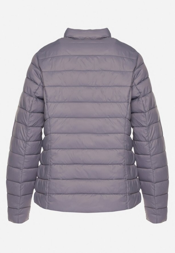 Szara Pikowana Kurtka w Klasycznym Stylu Nelaniel