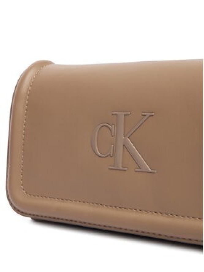 Calvin Klein Torebka Bold Ck Flap Crossbody LV04F1027G Brązowy