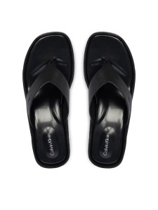 Calvin Klein Japonki Block Heel Sndl Thong Lth HW0HW02913 Czarny
