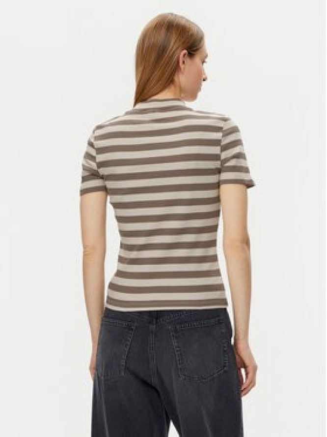 Noisy May T-Shirt Elinor 27033178 Beżowy Slim Fit