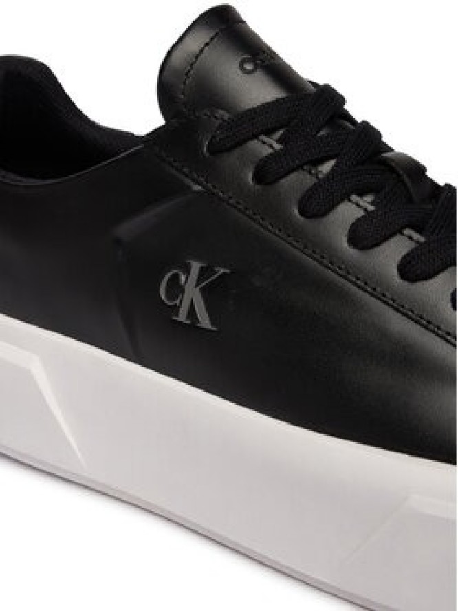 Calvin Klein Sneakersy Flatform Lace Up Lth YW0YW01928 Czarny