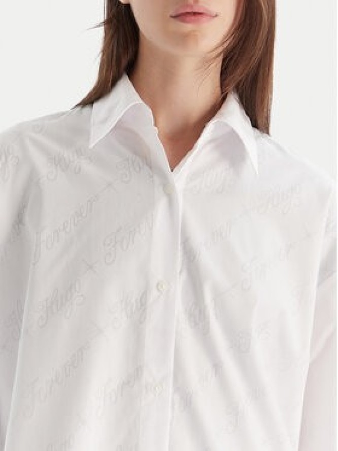 HUGO Koszula Elisana_B 50548839 Biały Oversize