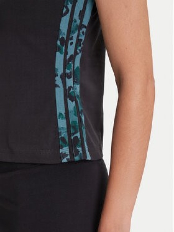 adidas T-Shirt Animal Print 3-Stripes JM1850 Czarny Slim Fit