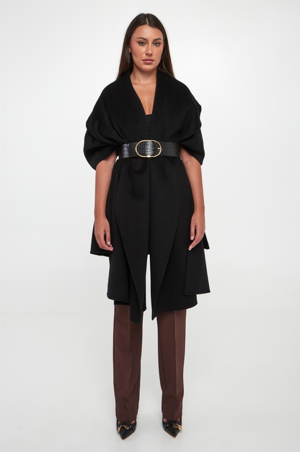 Płaszcz ponczo damski wełniany ELISABETTA FRANCHI