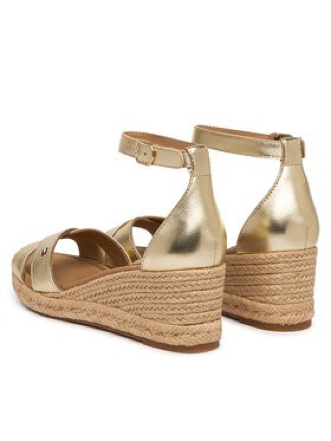 Tommy Hilfiger Espadryle Metalic Crossover Strap FW0FW09333 Złoty