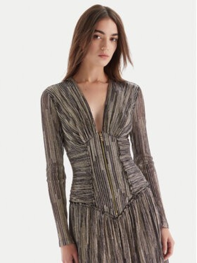 Just Cavalli Sukienka wieczorowa 79PAO946 J0252 Złoty Slim Fit