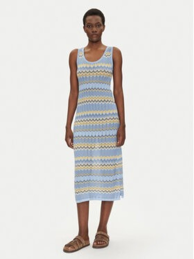 Iconique Sukienka dzianinowa IC25-061 Niebieski Regular Fit