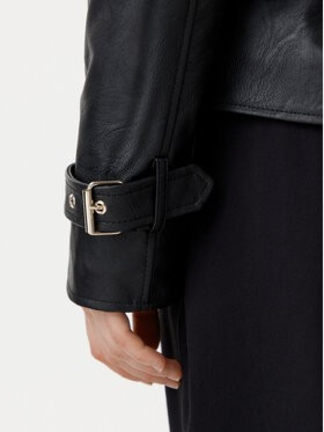 Motivi Kurtka z imitacji skóry R396Q000922N Czarny Slim Fit