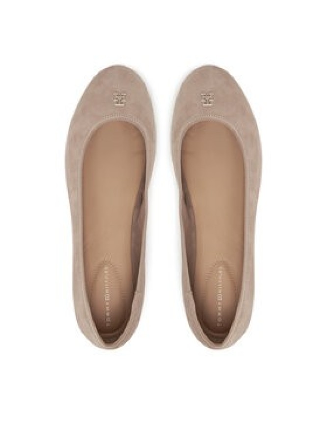 Tommy Hilfiger Baleriny Th Hardware Suede Ballerina FW0FW08655 Beżowy