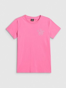 T-shirt regular z nadrukiem damski 4F 4FRSS26TTSHF4537