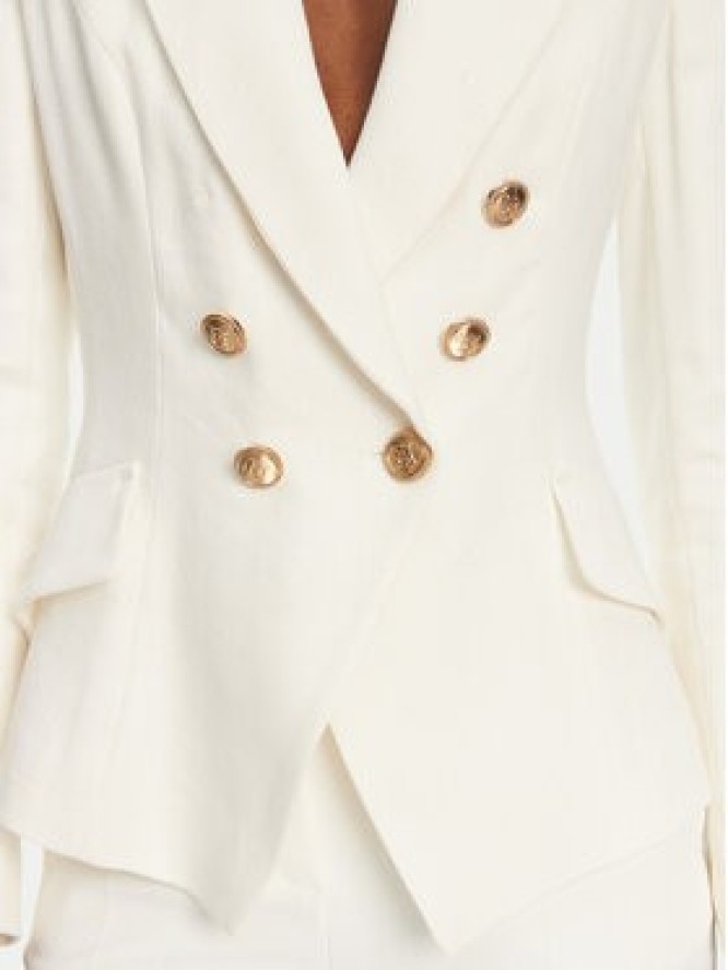 Elisabetta Franchi Marynarka GI-162-52E2-V760 Biały Regular Fit