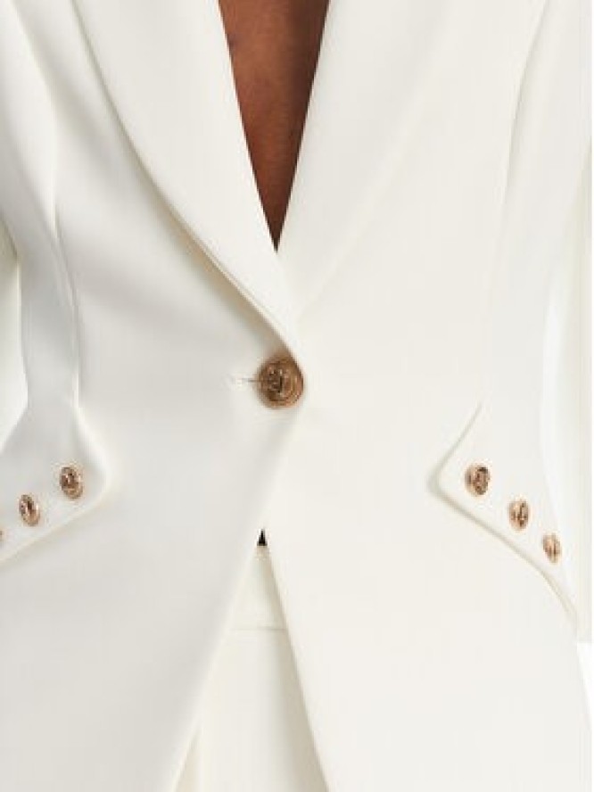 Elisabetta Franchi Marynarka GI-164-52E2-V640 Biały Regular Fit