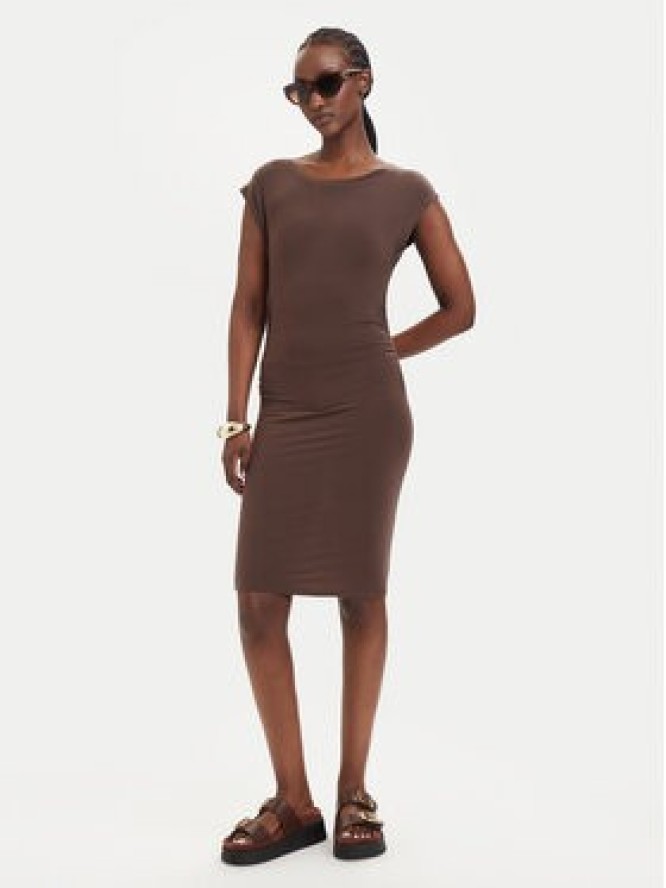 Vero Moda Sukienka koktajlowa Sarah 10346941 Brązowy ciemny Slim Fit
