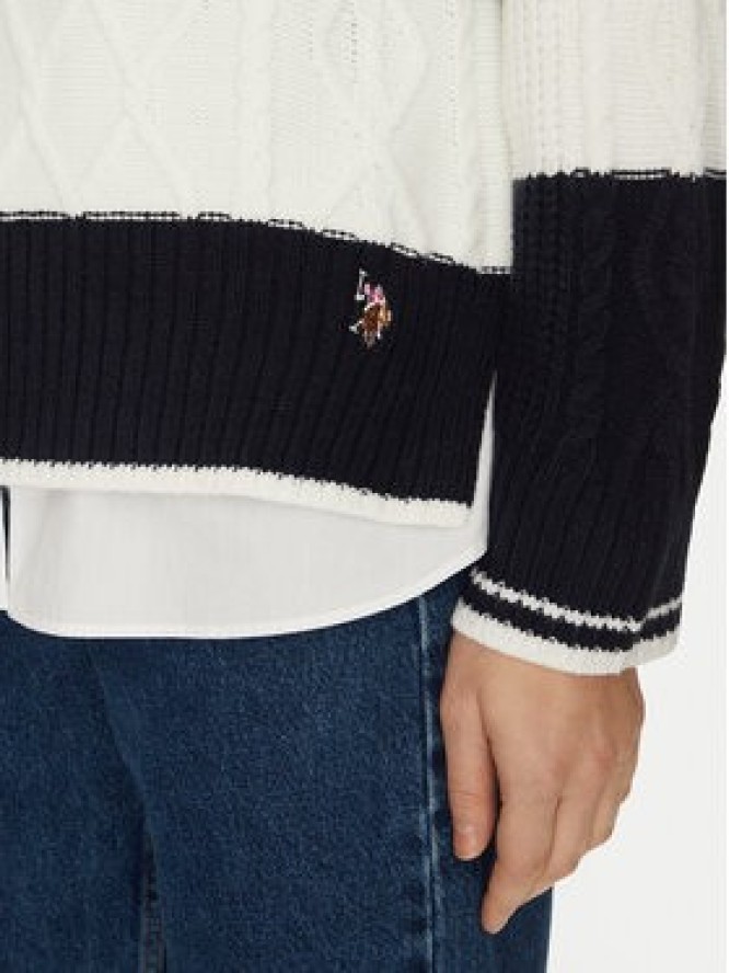 U.S. Polo Assn. Sweter WUP1175 Granatowy Relaxed Fit