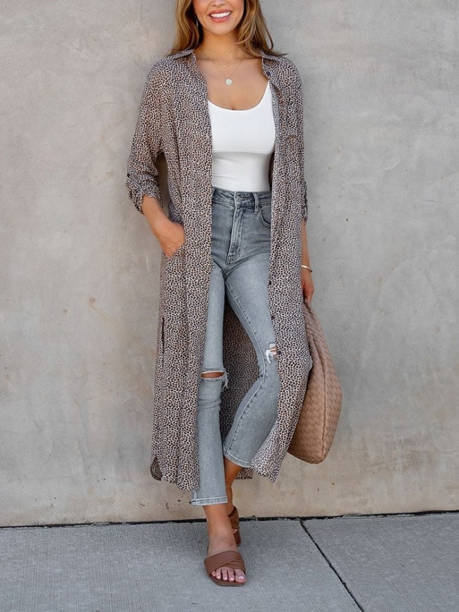 Milan Kiss Kimono w kolorze szaro-brązowym rozmiar: M